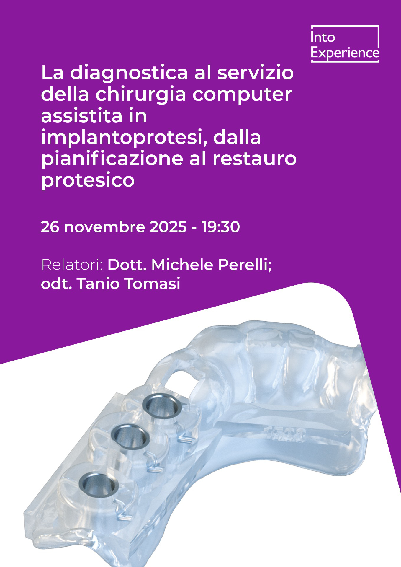 Brochure corso "La diagnostica al servizio della chirurgia computer assistita in implantoprotesi, dalla pianificazione al restauro protesico"